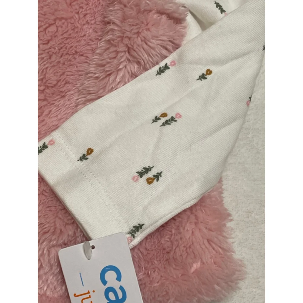 Girls Carter's Matching Set 12 Months Pink Vest White Bodysuit Blue Pants